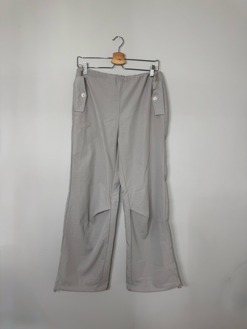 Light Gray Wide Leg Cargo Pants